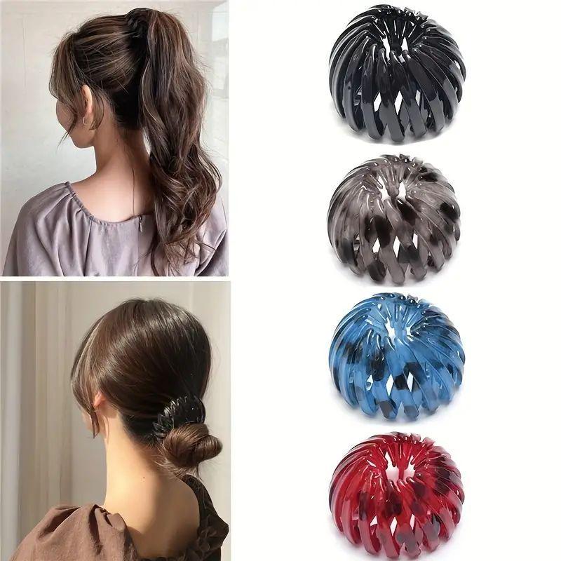 Multicolor Bird's Nest Hair Bun Maker, 7 Counts set Ponytail Holder, Simple Headwear Bun Hair Ring, Lazy Hair Accessories for Women & Girls