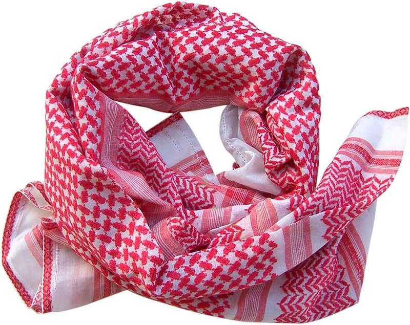 Adult Men Arab  Scarf Keffiyeh Middle East Desert Shemagh Wrap  Headwear Arabian Costume Accessories