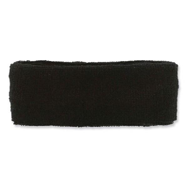 Chill-Its 6550 Head Terry Cloth Sweatband, Cotton Terry, One Size Fits Most, Black