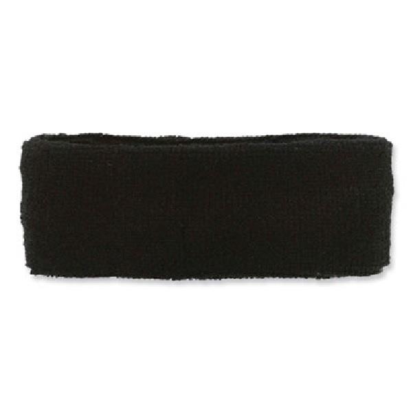 Chill-Its 6550 Head Terry Cloth Sweatband, Cotton Terry, One Size Fits Most, Black