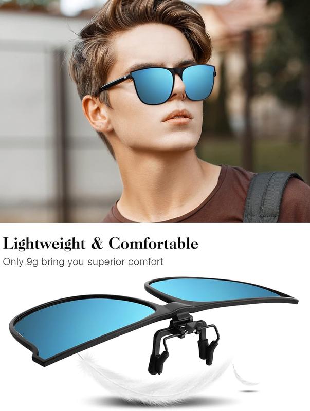 3 Pair Oversize Polarized Clip-on Sunglasses Large Anti-glare TR90 Frame Flip up Driving Glasses for Women Men