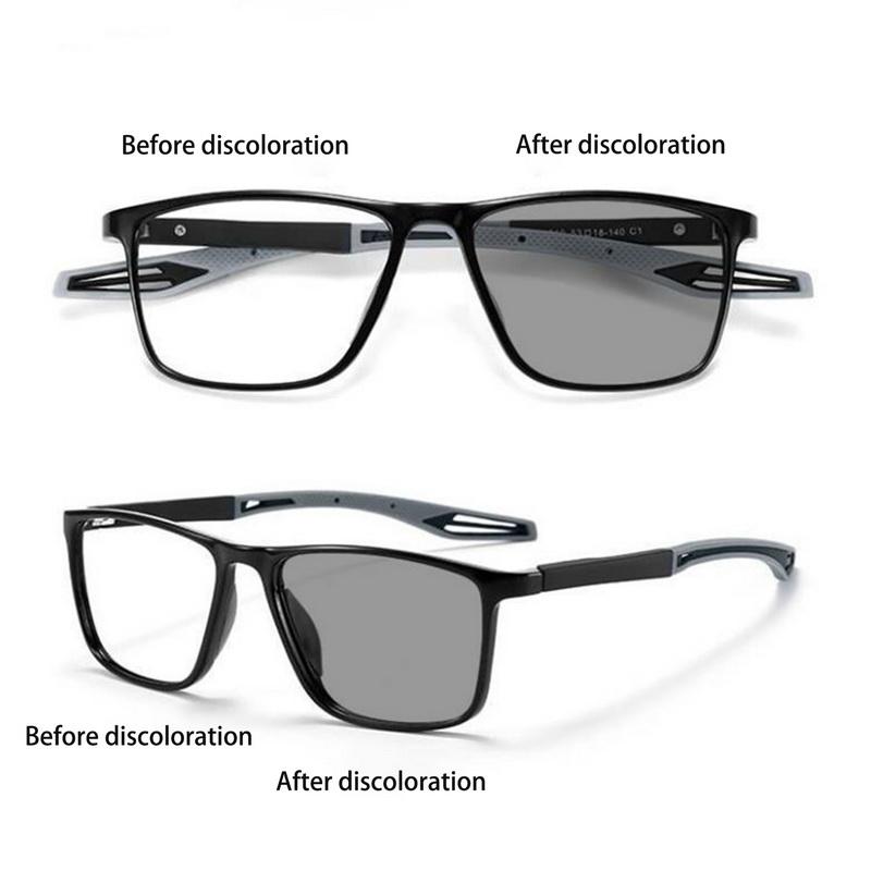 1pc Men's Photochromic Lens Multifocal Glasses, Dual-use Sports Non-slip Glasses +1.0 To +4.0, Ideal choice for Gifts