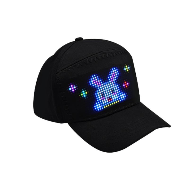 Bluetooth App Controlled LED Rolling Display Hat with Customizable Gif, Picture and Text - 2024 Detachable Led Display Baseball Cap for BlackFriday