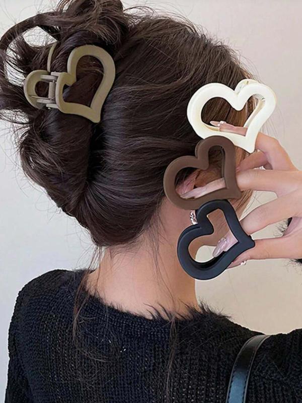 Heart Shaped Hair Claws, Casual and Versatile Hair Accessories for Women, Minimalist Hair Claw Clip Suitable for Thick Hair, Fashion Hair Accessories for Party, Daily Decor