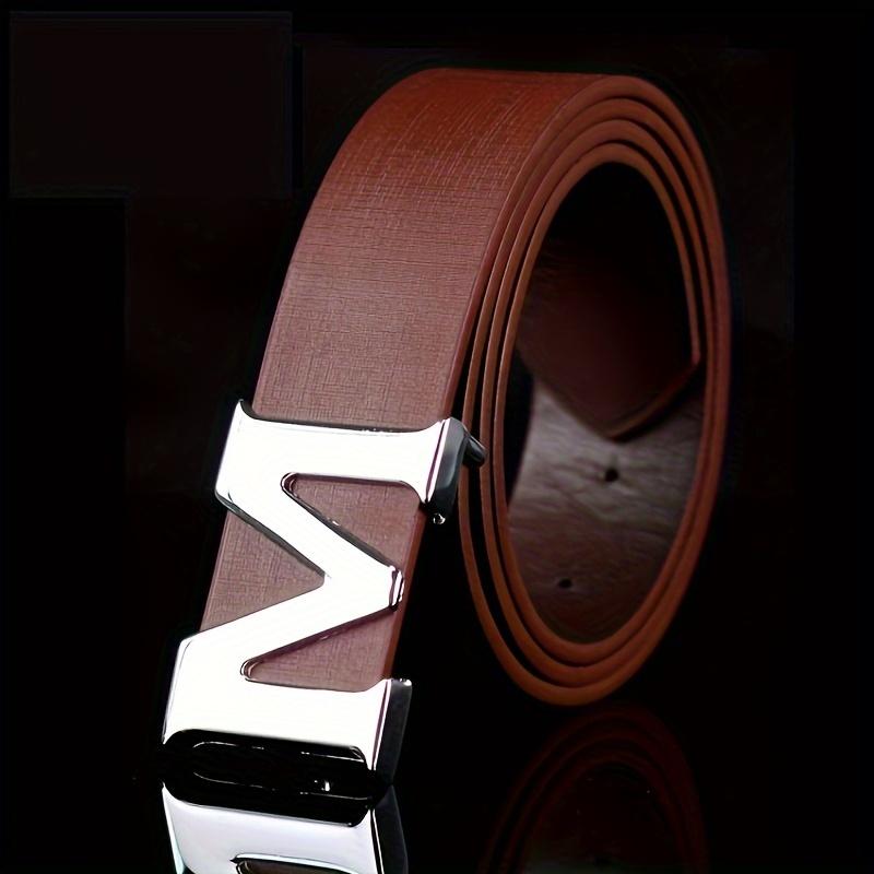 Young Men's Fashion Belt, Letter M Buckle Leisure Belt, Jeans Belt, ideal choice for gifts