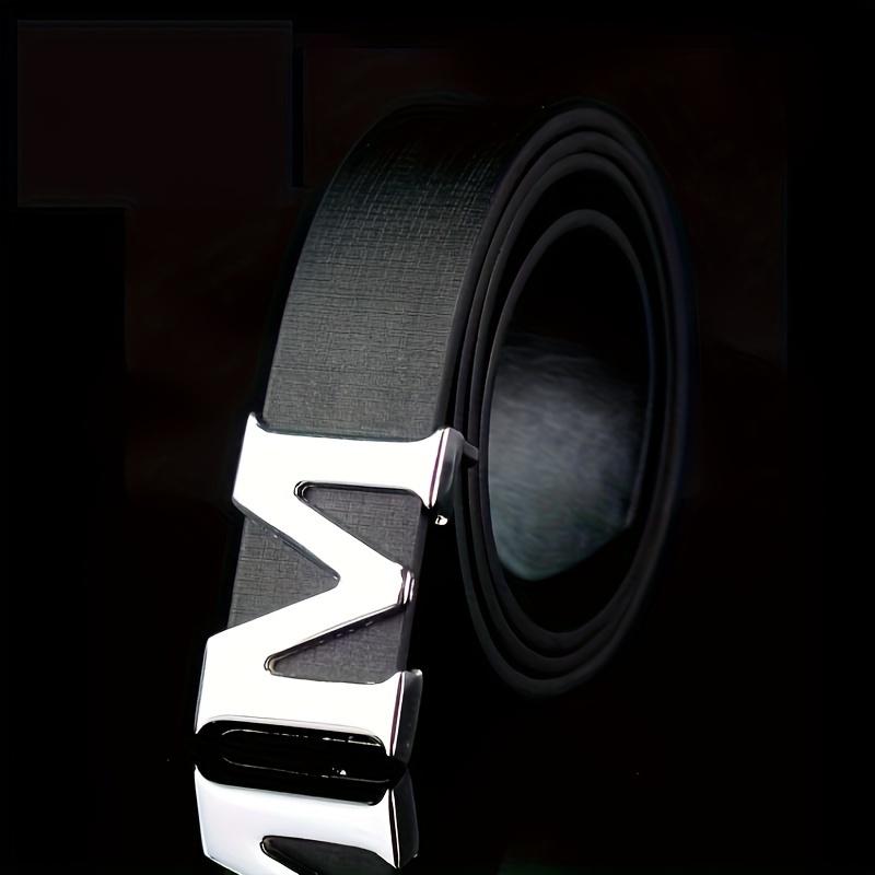 Young Men's Fashion Belt, Letter M Buckle Leisure Belt, Jeans Belt, ideal choice for gifts