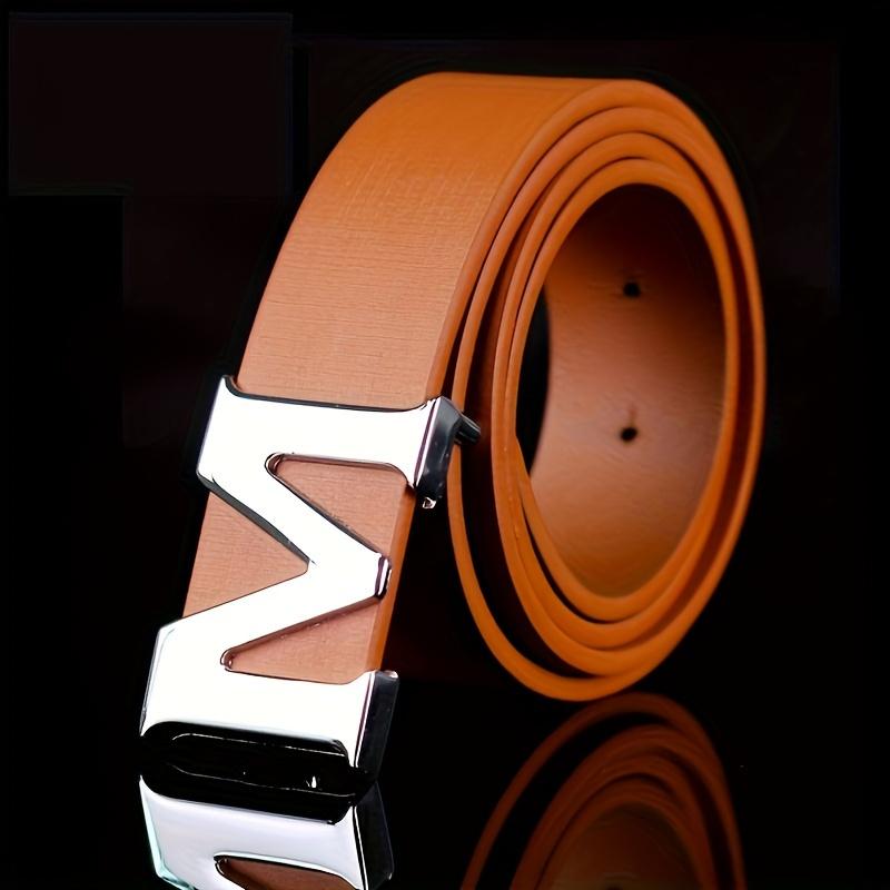 Young Men's Fashion Belt, Letter M Buckle Leisure Belt, Jeans Belt, ideal choice for gifts