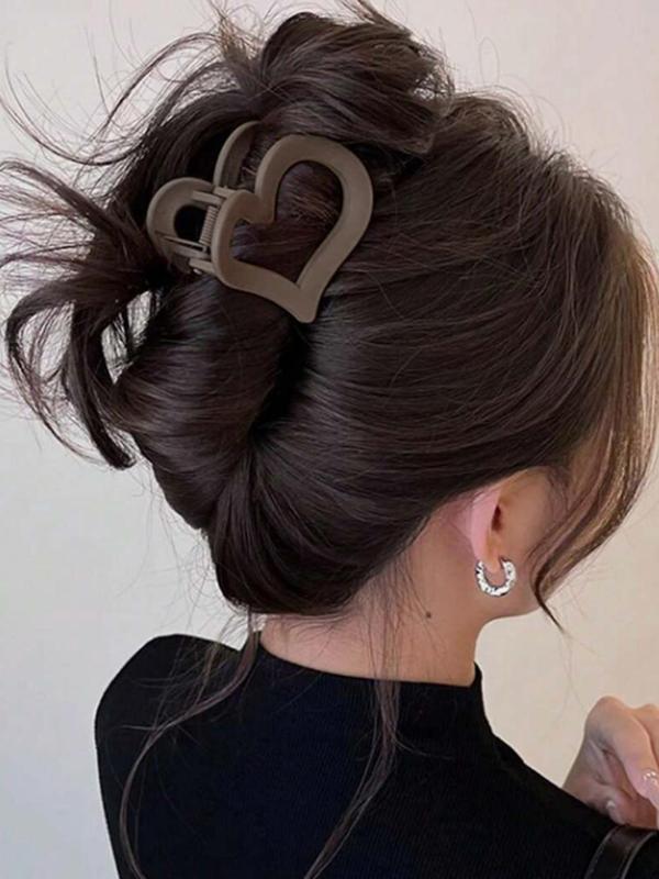 Heart Shaped Hair Claws, Casual and Versatile Hair Accessories for Women, Minimalist Hair Claw Clip Suitable for Thick Hair, Fashion Hair Accessories for Party, Daily Decor