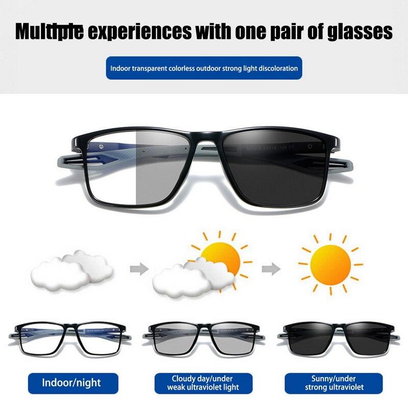 1pc Men's Photochromic Lens Multifocal Glasses, Dual-use Sports Non-slip Glasses +1.0 To +4.0, Ideal choice for Gifts