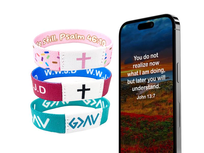 Christian Bracelet | Tap to Get Daily Verse | God is Greater than The Highs and The Lows | Bible Verse Bracelet | Elastic NFC Bracelet