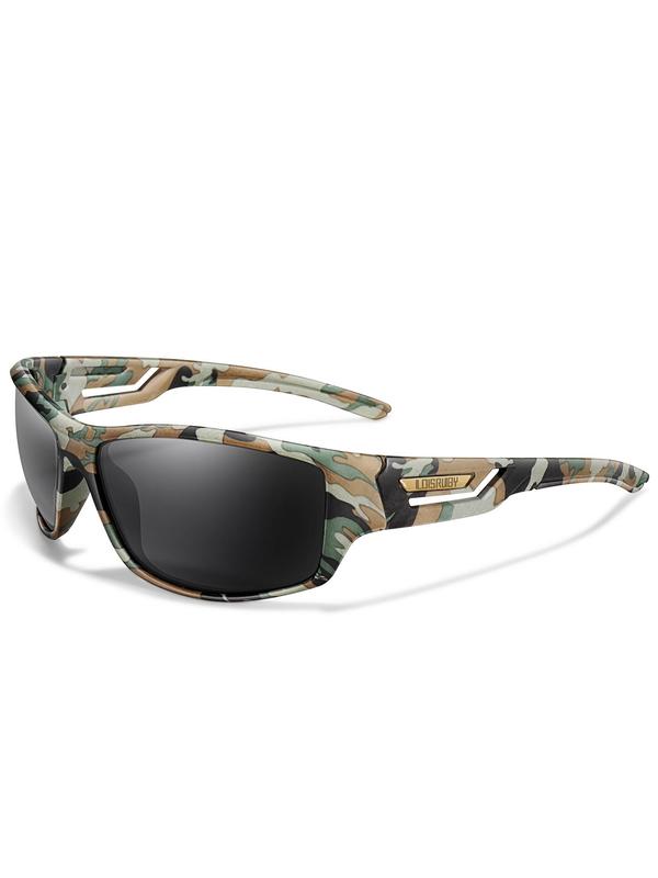 Unisex Solid & Camo Print Sport Polarized Sunglasses for Outdoor Activities, Fashion UV Protection Sunglasses for Cycling, Hiking, Fishing, Running and Travel