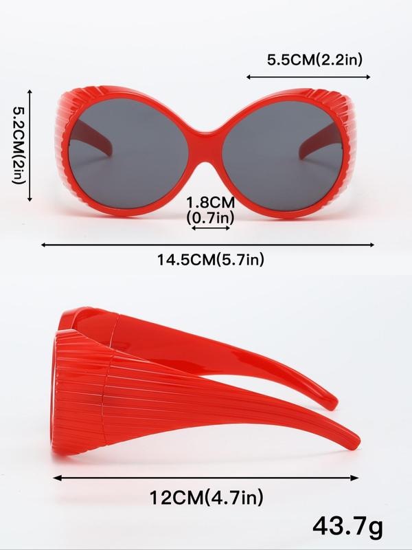 Elegant Fashion Round Shaped Large Frame Sunglasses, Casual Trendy Sunglasses for Outdoor Activities for Men & Women, Including Free Box & Glasses Cloth