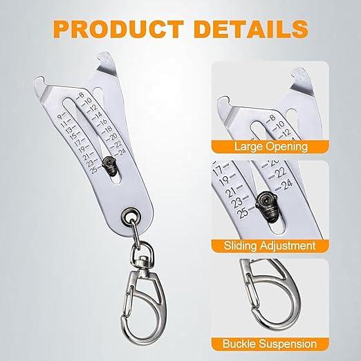 Portable Precise Thread Size Checker Keychain - Bolt Size Finder Keychain, Nut and Bolt Thread Gauge Identifier