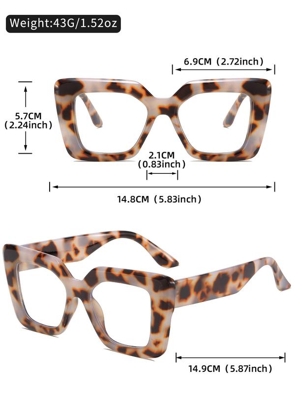 Unisex Vintage Leopard Pattern Eyeglasses, Trendy Casual Eyeglasses for Everyday Use, Fashion Accessories for Outdoor Activities