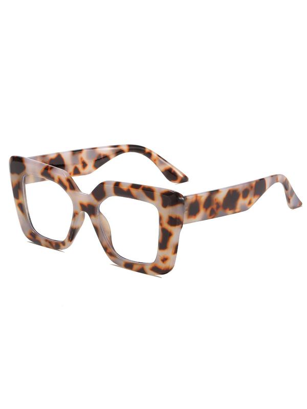 Unisex Vintage Leopard Pattern Eyeglasses, Trendy Casual Eyeglasses for Everyday Use, Fashion Accessories for Outdoor Activities