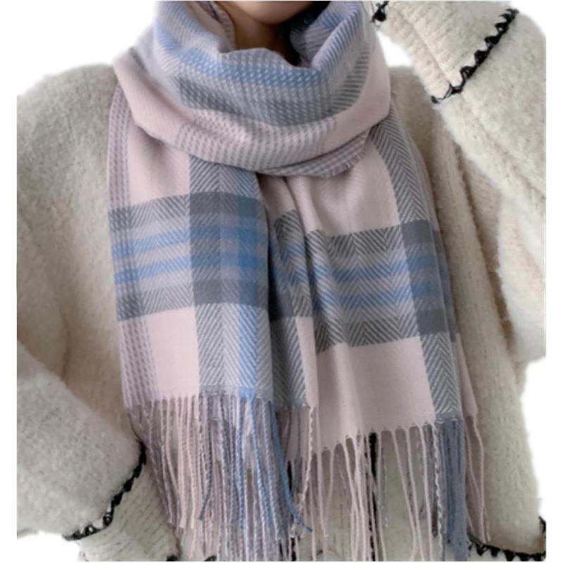 Women's Long Plaid Blanket Scarf Chunky Oversized Winter Fall Warm Scarf Big Tartan Scarves Wrap Shawl Ladies GiftsThanksgiving Gifts Christmas Gifts