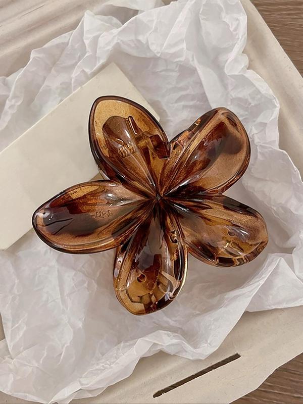 Tortoiseshell Flower Design Hair Claws, Casual and Versatile Hair Accessories for Women, Minimalist Headwear Suitable for Daily and Casual Party Use