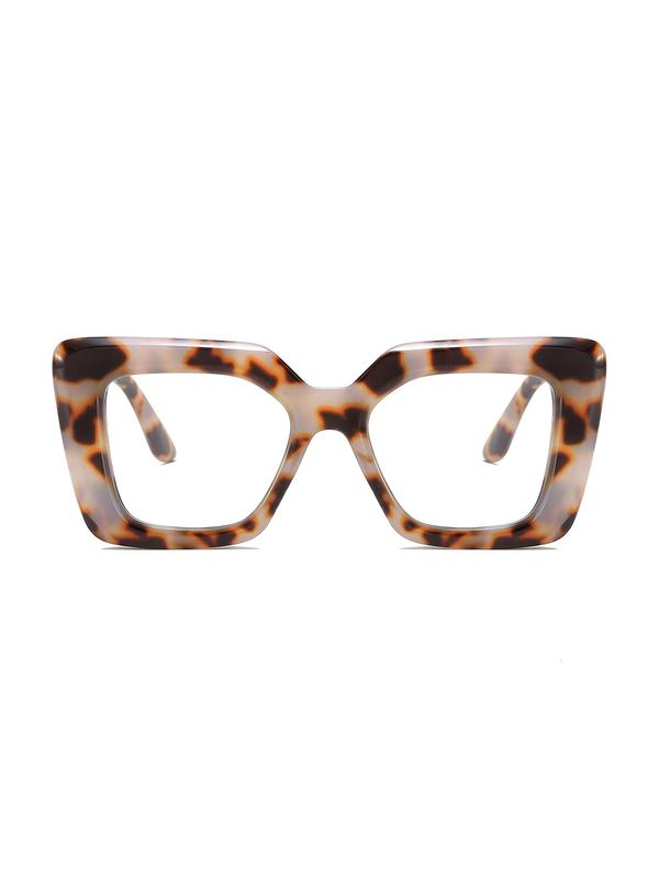 Unisex Vintage Leopard Pattern Eyeglasses, Trendy Casual Eyeglasses for Everyday Use, Fashion Accessories for Outdoor Activities