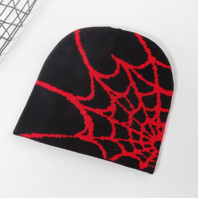 Fashion knitted cap Europe and the United States hat trend new set of head spider net Y2K jacquard men and women hat