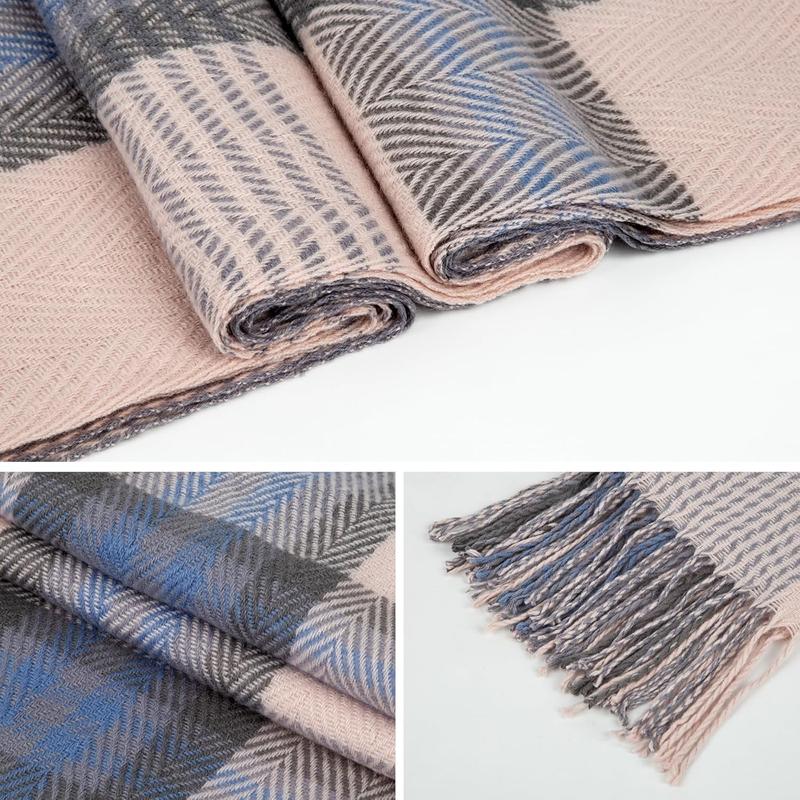 Women's Long Plaid Blanket Scarf Chunky Oversized Winter Fall Warm Scarf Big Tartan Scarves Wrap Shawl Ladies GiftsThanksgiving Gifts Christmas Gifts