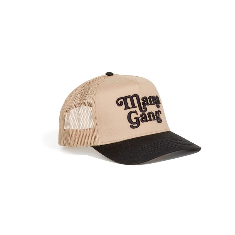 Mama Gang Trucker Hat (Khaki   Black)